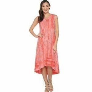 H by Halston Sleeveless Midi Hi-Lo Hem Summer Dress